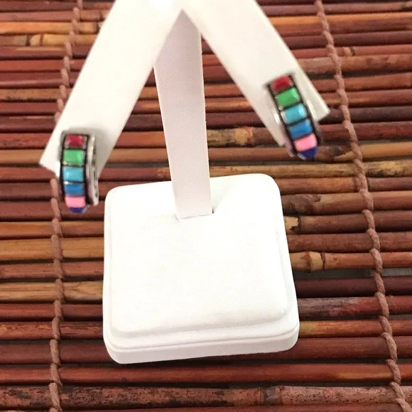 Silpada Sterling Silver Post Earrings Colorful stones - Picture 5 of 8